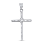 Silver CZ Pendant - Cross