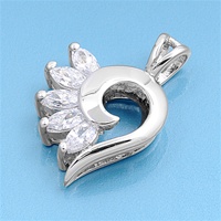 Silver Heart Pendant w/ CZ