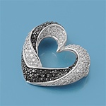 Silver CZ Pendant - Heart