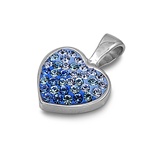 Silver CZ Pendant - Heart