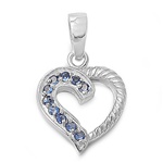 Silver Heart Pendant w/ CZ