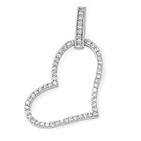 Silver Heart Pendant w/ CZ