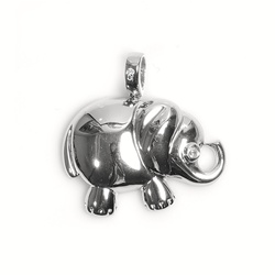 Silver CZ Pendant - Elephant