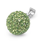 Silver Pendant W/ Peridot Crystal - 10mm