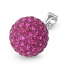 Silver Pendant W/ Fuchsia Crystal