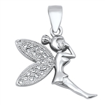 Silver Pendant W/ CZ - Fairy