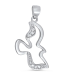 Silver Pendant W/ CZ - Dove