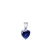 Silver Solitaire Heart Pendant - Blue Sapphire CZ