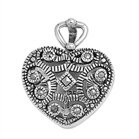 Silver Pendant W/ Marcasite