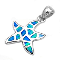 Silver Lab Opal Pendant - Starfish