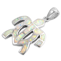 Silver Lab Opal Pendant - Turtle