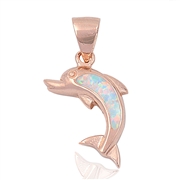 Silver Lab Opal Pendant - Dolphin