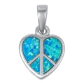 Silver Lab Opal Pendant - Heart