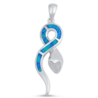 Silver Lab Opal Pendant - Snake