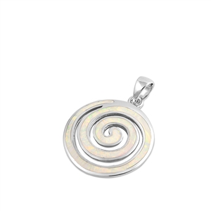 Silver Lab Opal Pendant - Spiral