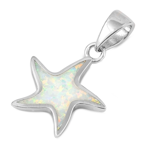 Silver Lab Opal Pendant - Starfish