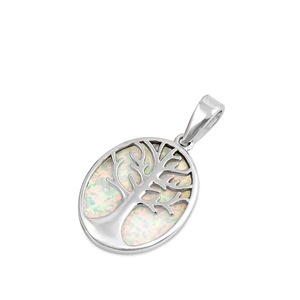 Silver Lab Opal Pendant - Tree of Life