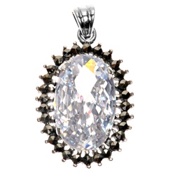 Silver Pendant W/Marcasite