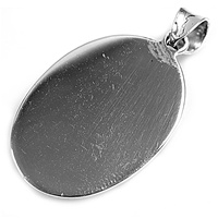 Silver Pendant - Oval Disc