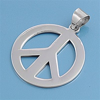 Silver Pendant - Peace Sign