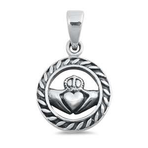 Silver Pendant - Claddagh