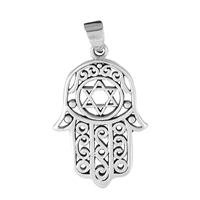 Silver Pendant - Hamsa