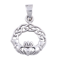 Silver Pendant - Celtic Claddagh