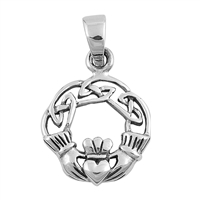 Silver Pendant - Celtic Claddagh