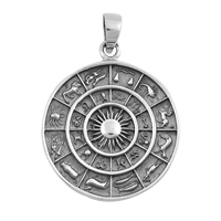 Silver Pendant - Zodiac Calendar