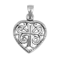 Silver Pendant - Medieval Heart