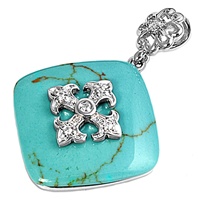 Silver Stone Pendant - Cross