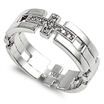 Silver CZ Ring - Cross