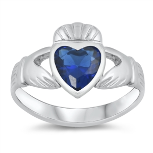 Silver CZ Ring - Claddagh