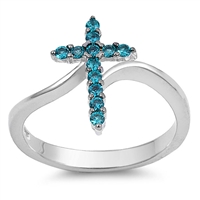 Silver CZ Ring - Cross