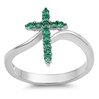 Silver CZ Ring - Cross