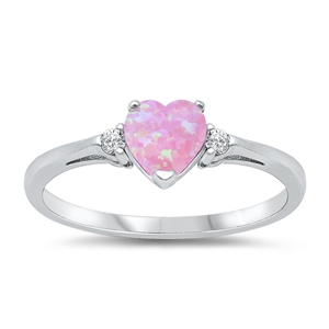 Silver CZ Ring - Heart