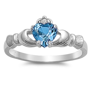 Silver CZ Ring - Claddagh