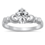 Silver CZ Ring - Claddagh