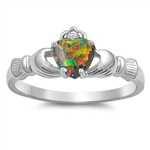 Silver CZ Ring - Claddagh