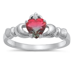 Silver CZ Ring - Claddagh