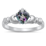 Silver CZ Ring - Claddagh