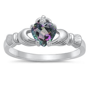 Silver CZ Ring - Claddagh