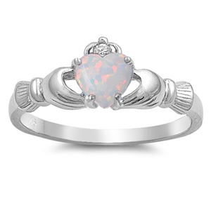 Silver CZ Ring - Claddagh