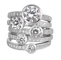 Stackable Silver Ring w/CZ