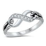 Silver CZ Ring - Infinity Knot