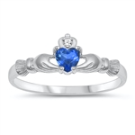 Silver CZ Ring - Claddagh Ring