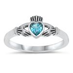 Silver CZ Ring - Claddagh