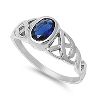 Silver CZ Ring - Celtic Design