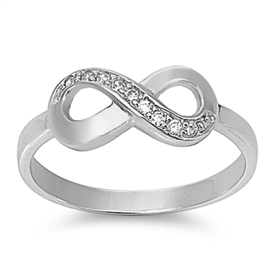 Silver CZ Ring - Infinity Sign