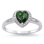 Silver CZ Ring - Heart